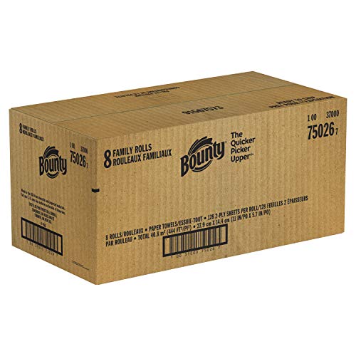 Bounty Quick Size Paper Towels, White, 8 Family Rolls