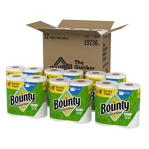 Bounty Quick Size Paper Towels, White, 8 Family Rolls