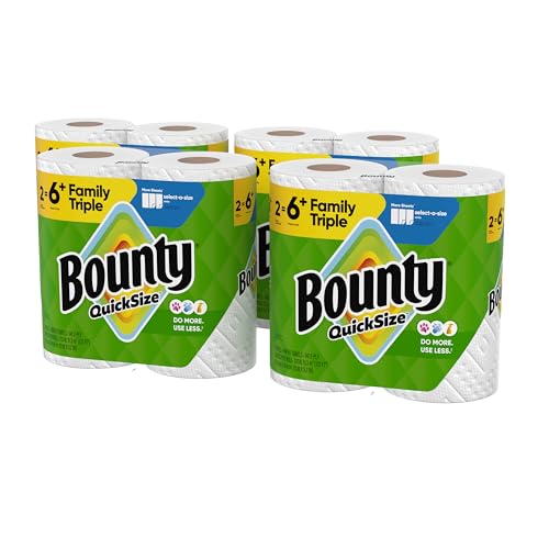 Bounty Quick Size Paper Towels, White, 8 Family Rolls