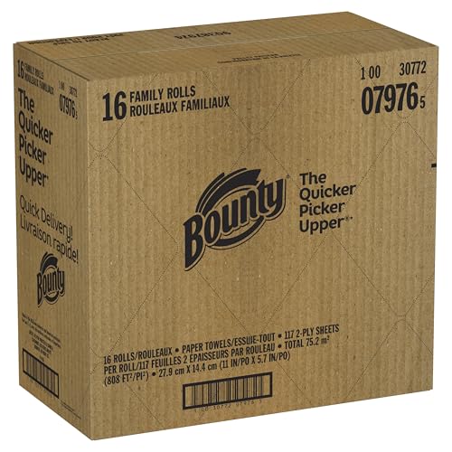 Bounty Quick Size Paper Towels, White, 8 Family Rolls